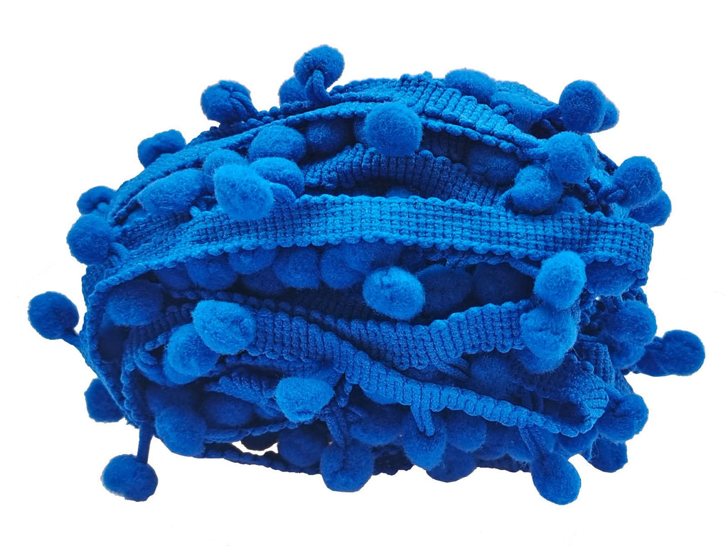 Pom Pom Trim 8 Yards 8mm Ball Fringe Trim for Sewing Accessory Decoration DIY Crafts (Royal Blue, 8mm 180812)