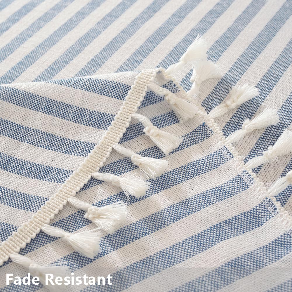 70 Inch Round Tablecloth Blue and White Circle Outdoor Table Cover