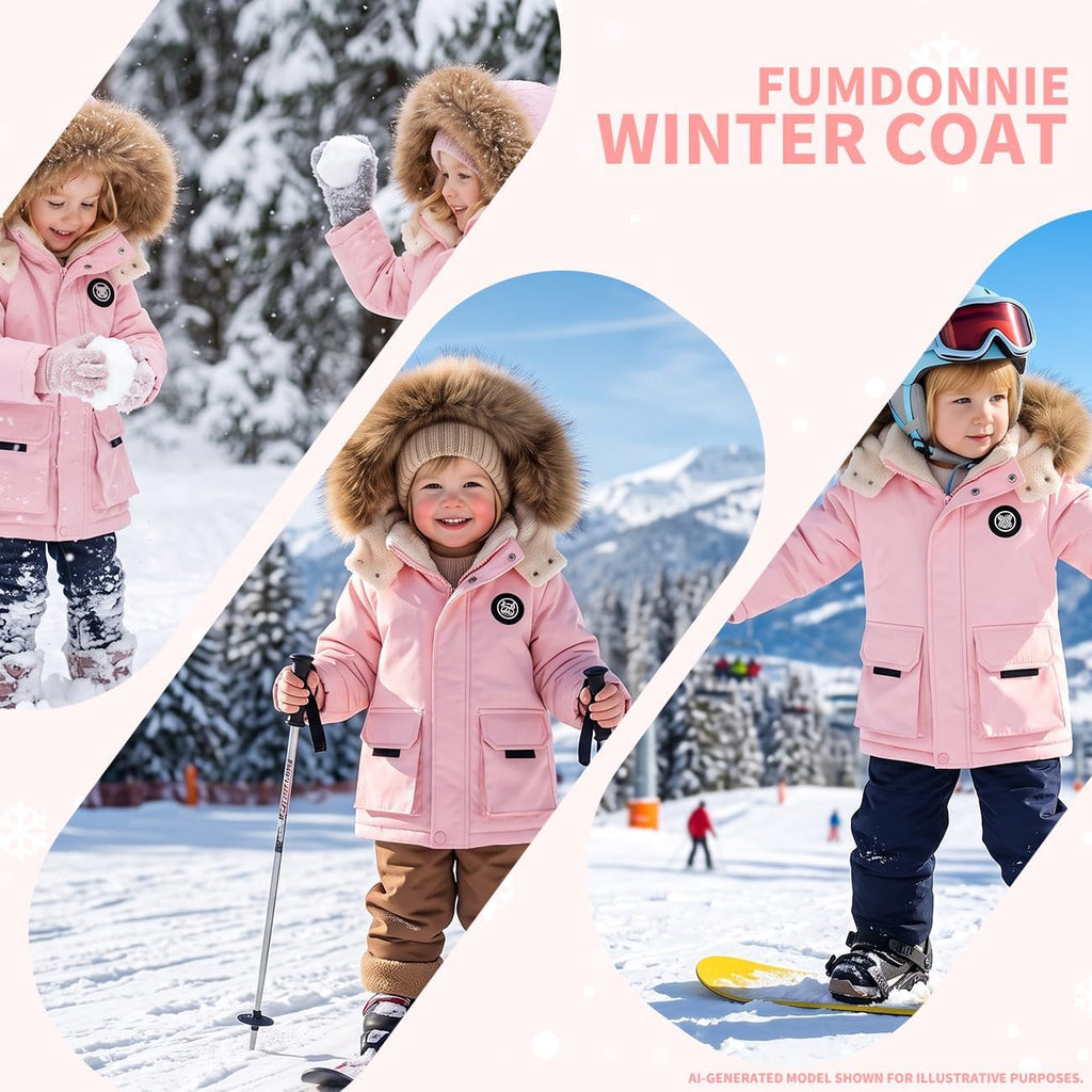 Toddler Winter Coat Baby Jacket Snow Hoodie Puffer Fleece Clothes