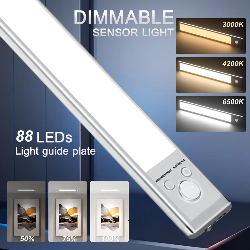 6 Pack Under Cabinet Lighting, 12in Rechargeable Motion Sensor Light Indoor