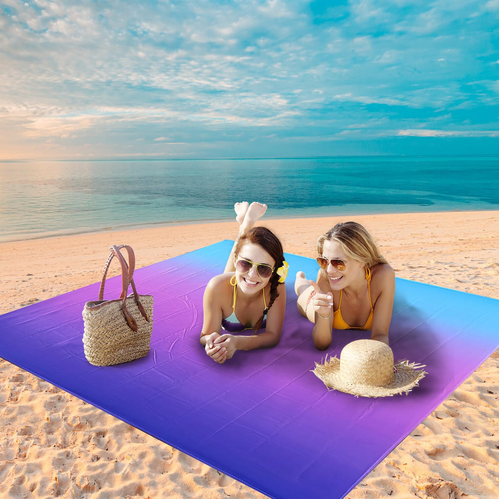Beach Blanket Mat Waterproof Sandproof for 2-8 Adults Quick Drying