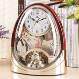 Table Clock,Desk Clock, Crystal Bells Musical Motion Rotating Pendulum Mantel Clock,for Home, Hotel, Library or Church Decor,Great Gift...