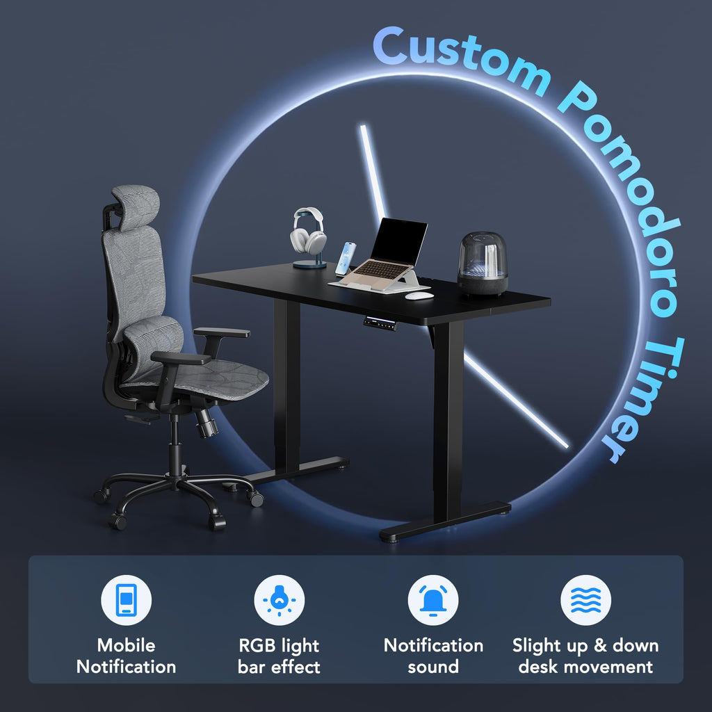 AI-Powered Smart Electric Standing Desk, 32 Inch, Black