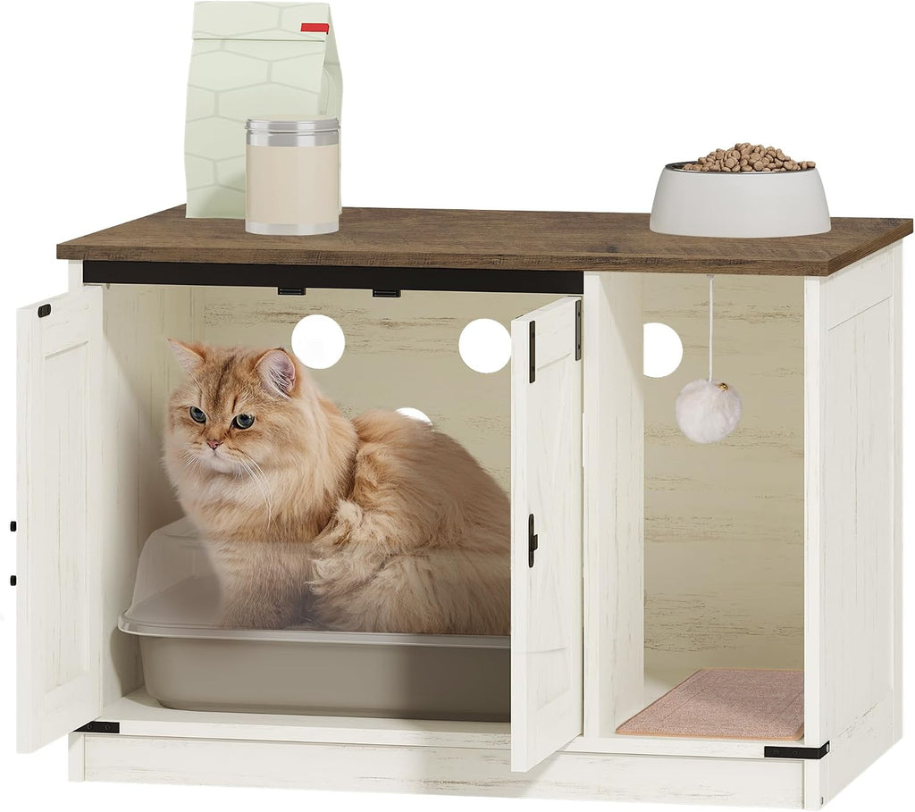 Cat Litter Box Enclosure, Hidden Litter Box Cabinet Furniture