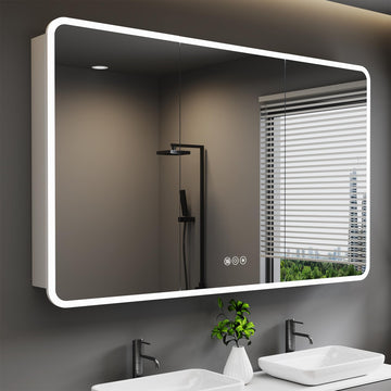 54 x 32 Inch Medicine Cabinet with Mirror and LED Light
