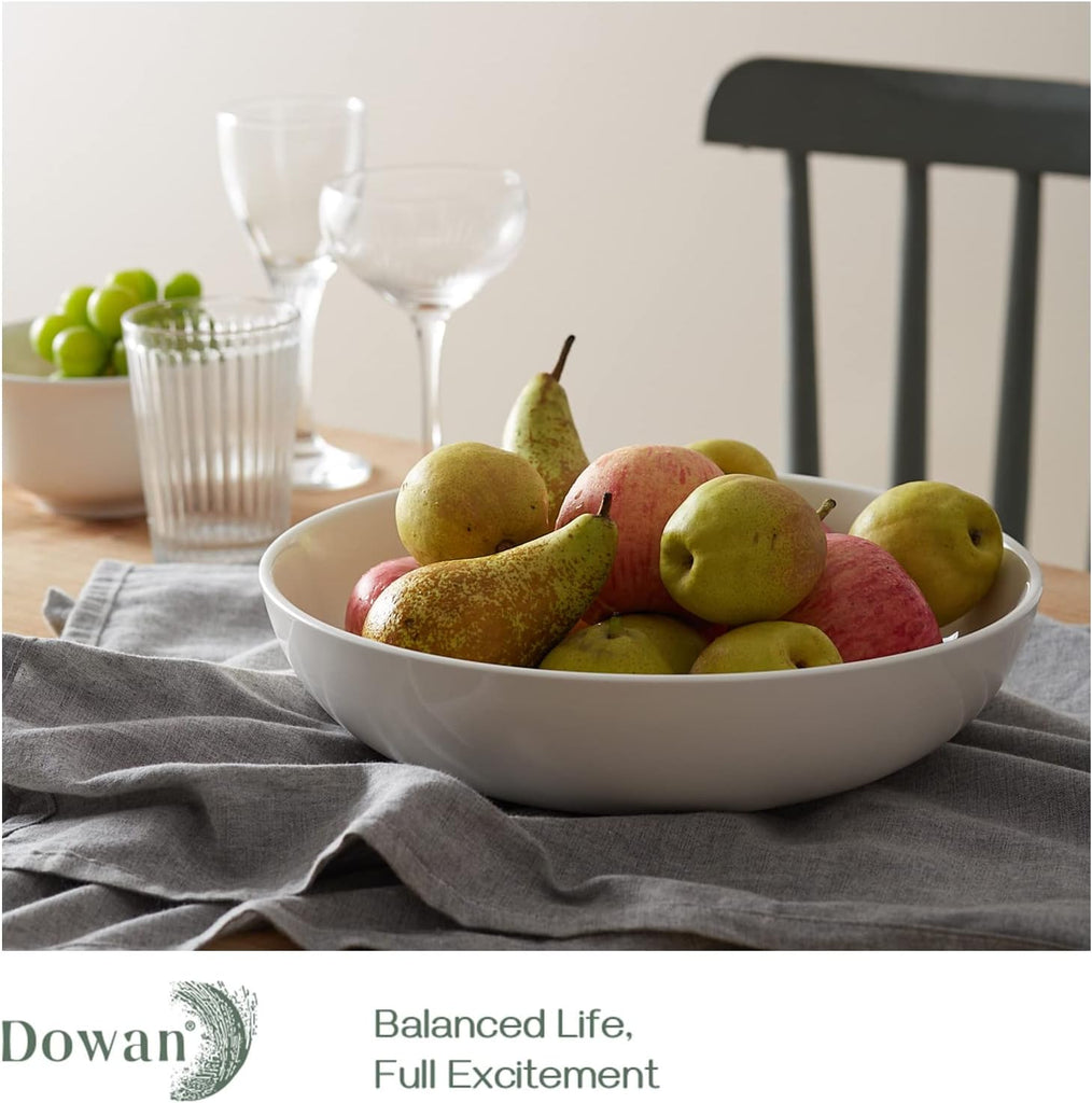 11.5" Large Serving Bowls, 3.2 Qt White Serving Platter, Big Ceramic Centerpiece Bowls, Microwave & Dishwasher Safe