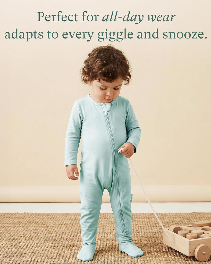Bamboo Viscose Baby Zipper Footie Pajamas, 0-3-6-9