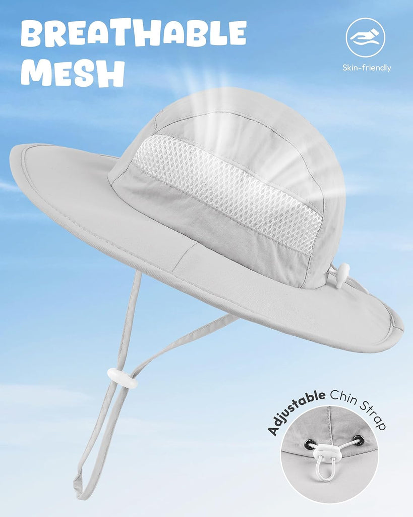 2 Pack Baby Sun Hat Infant Toddler Boys Girls Sun Protection Bucket Hat Wide Brim Summer Beach Hat