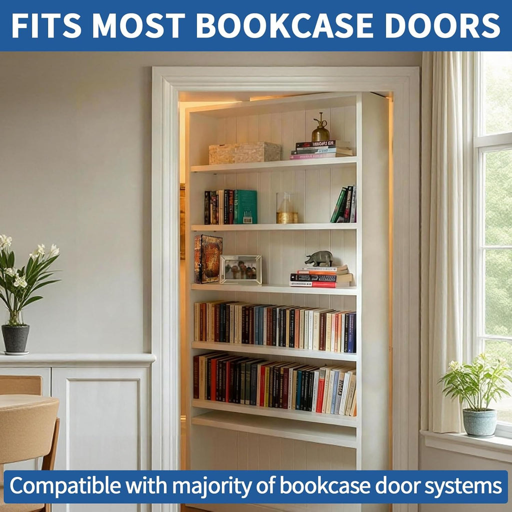 Hidden Bookcase Door Book Latch and Lock, Secret Book Latch Hidden Door Kit for Bookshelf Doors, DIY Secret Doors