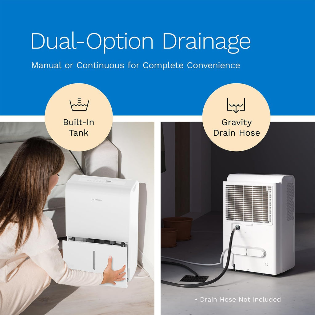 Dehumidifier 7,000 Sq Ft Wi-Fi (50 Pint MAX 120 Pint at 95°F, 90% RH) for Home, Office