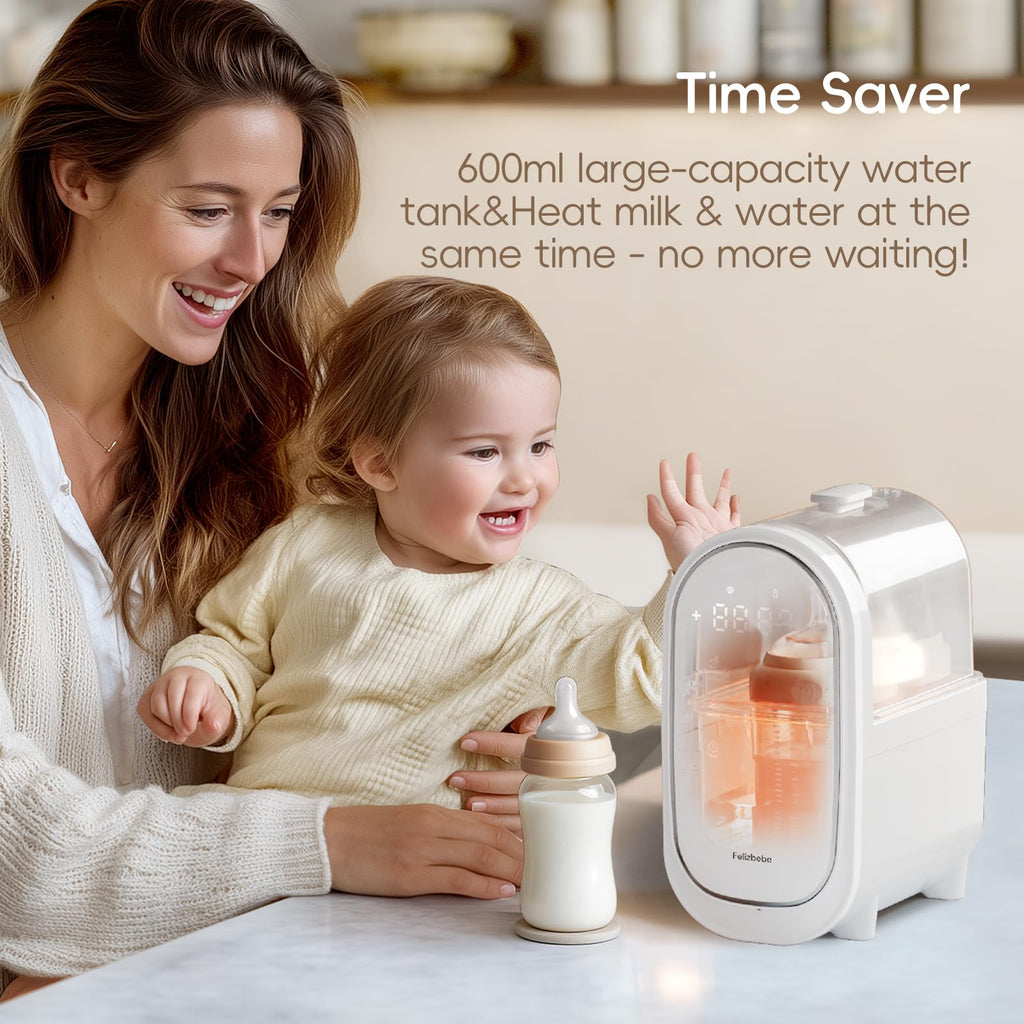 Bottle Warmer for Breastmilk, 11-in-1 Double Bottle Warmer Large Touchscreen with Night Light, Detachable for Easy