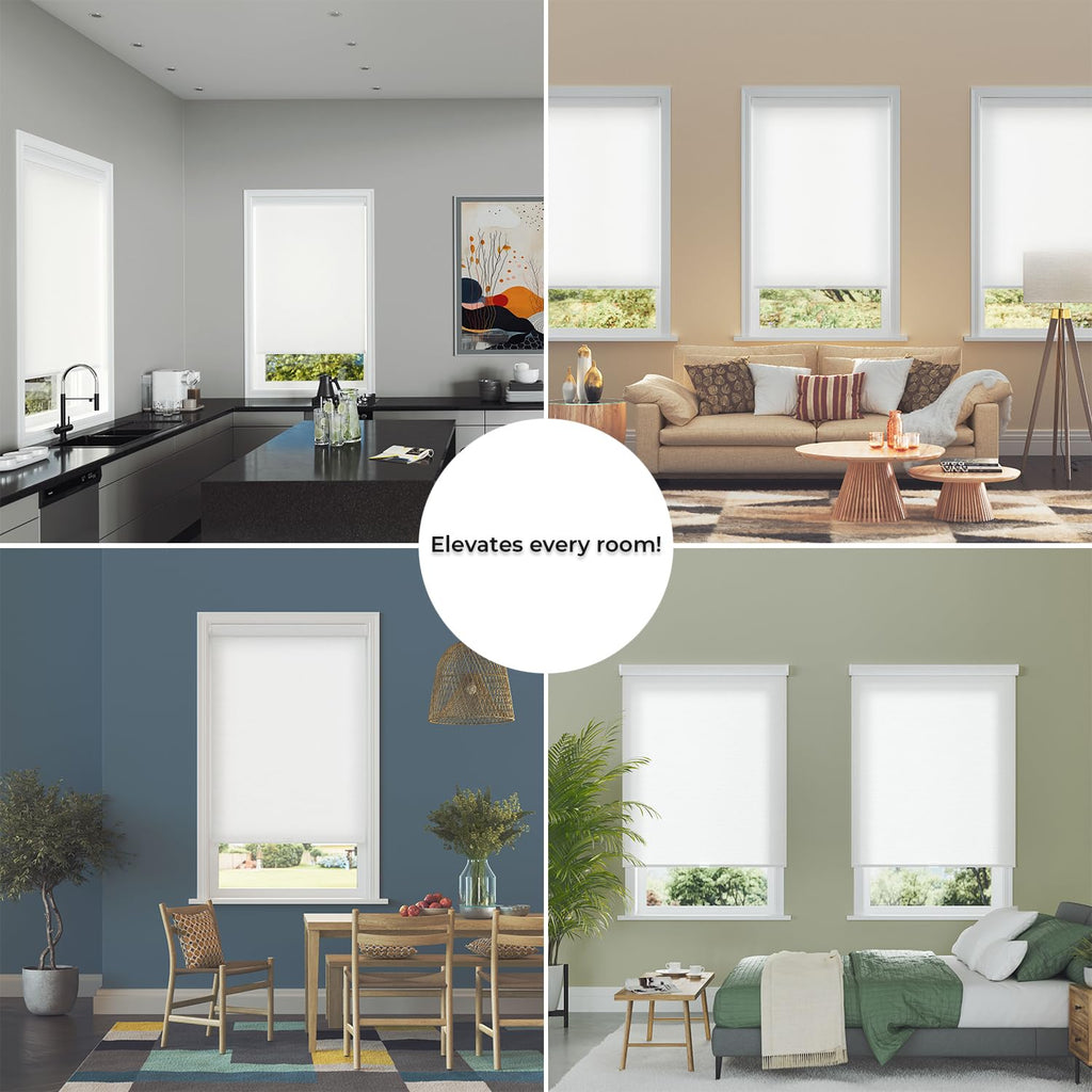 Light Filtering Roller Shades, 66" W x 72" L White