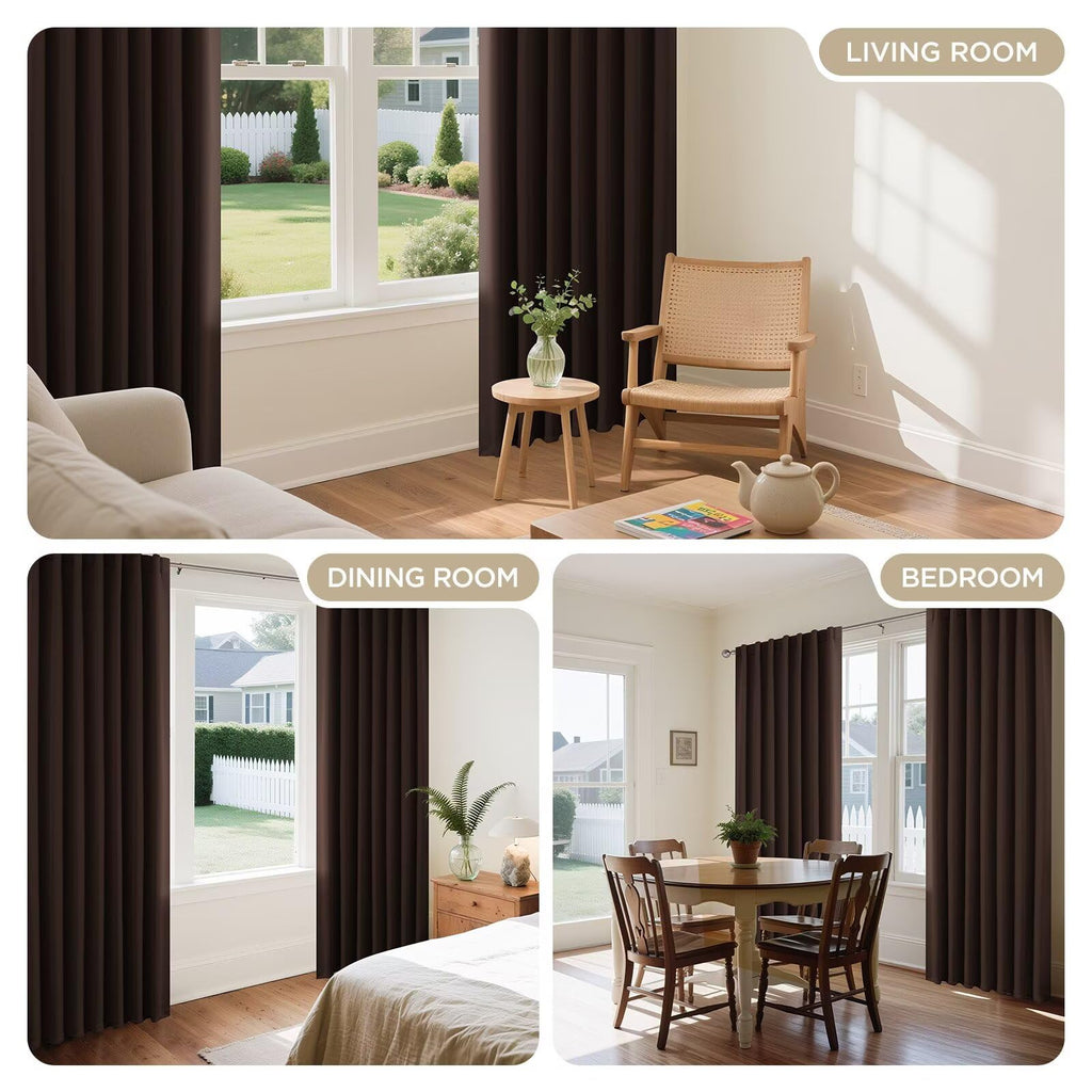 Blackout Curtains 108 Inches Long, Thermal Insulated Black Out Curtains 2 Panels Set, Room Darkening Drapes Window