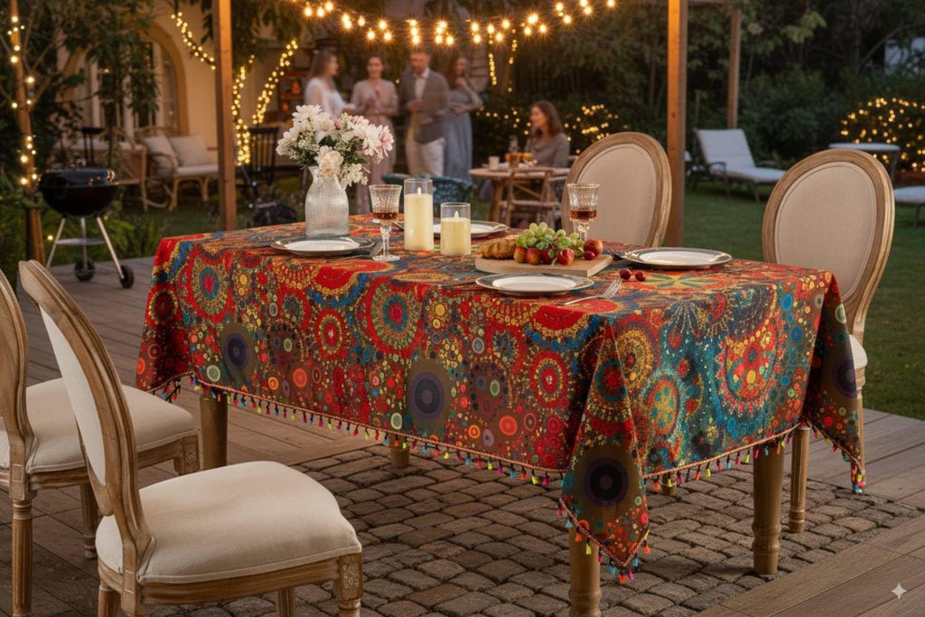 Bohemian Geometric Waterproof Rectangle Table Cloth 60x102inch