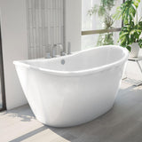 Caspian 60 inch L x 27 inch H White Acrylic Freestanding Bathtub