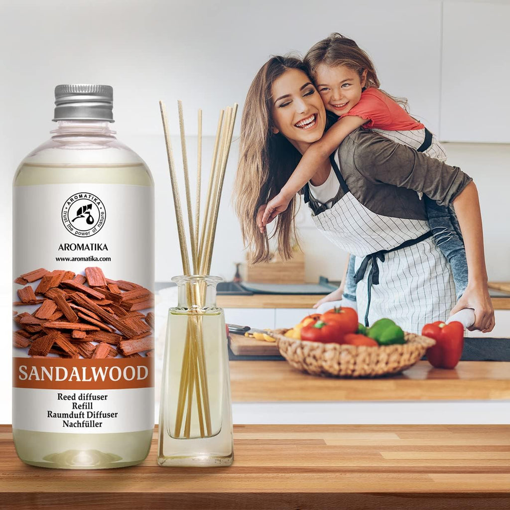 Reed Diffuser Refill Sandalwood 17 Fl Oz (500ml) - Room Diffuser - Home Fragrance - Scented Diffusers - Set of 17