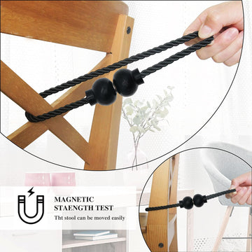 Magnetic Curtain Tiebacks Modern Handmade Rope Curtain Tie Backs Black - 2Pcs