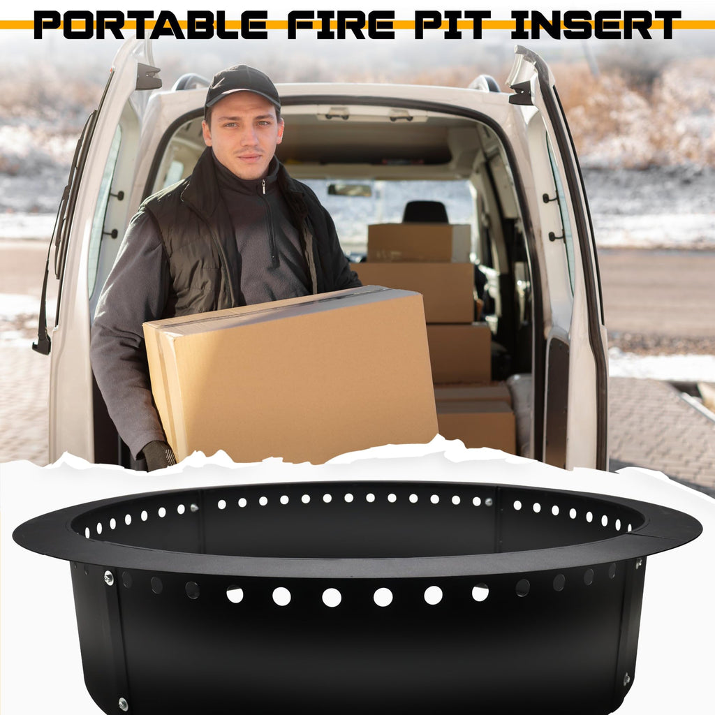 45" x 39" Smokeless Fire Pit Ring - Portable Steel Liner