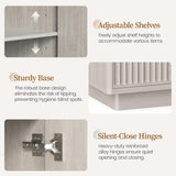 55" Modern Fluted Sideboard Buffet Cabinet, Space-Saving Storage Credenza for Home Coffee Bar