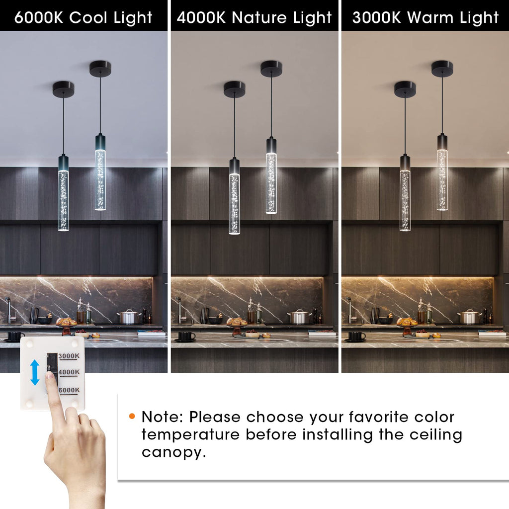 Inspired Nelson Style 3 Pack Mini Pendent Spot Lights, Black Pendant Lights Modern LED Kitchen Island Light, Unique Bubble Pendant Light