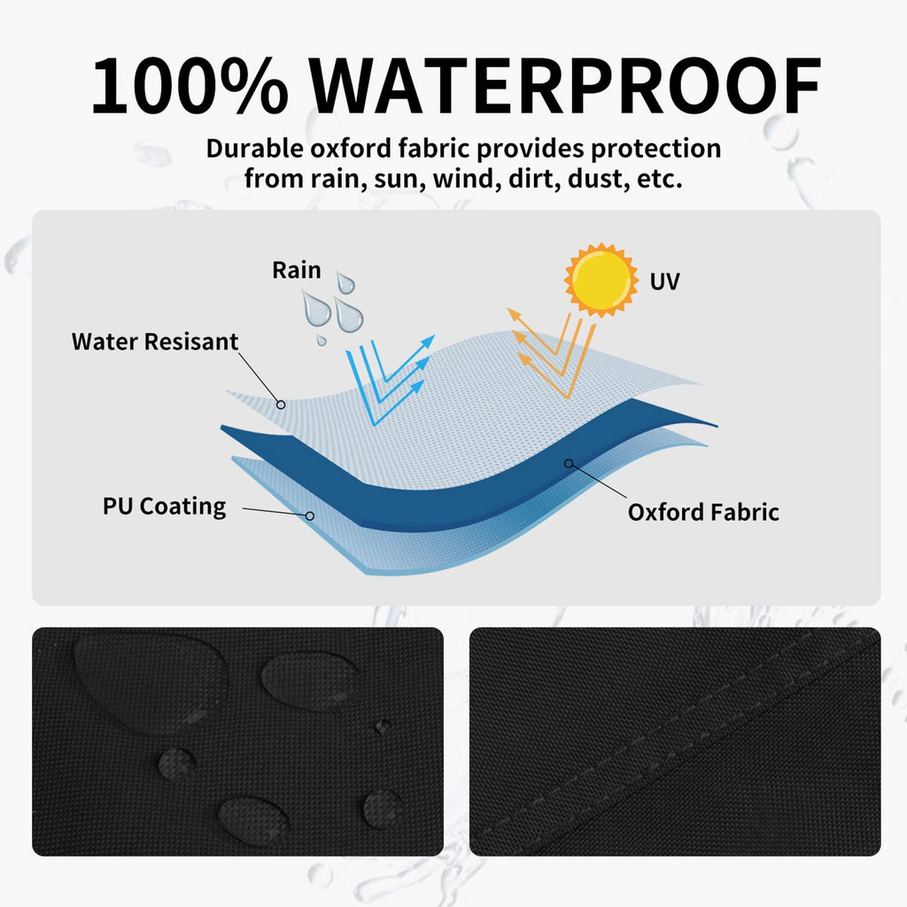 Patio Heater Cover, 89"H x 33"D x 19"B, Black