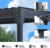 8x5 Louvered Pergola, Aluminum BBQ Pergola, Hardtop Gazebo f - Image 7