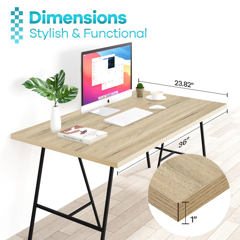 36x24 inches Tabletop, Solid One-Piece Desktop for Sit Stand Desk, Double Desks, L Desk DIY, Wood Countertop Home or