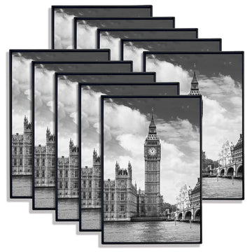 Front Loading Black Picture Frame 5x7 Set of 10 Wall and Table Mounting