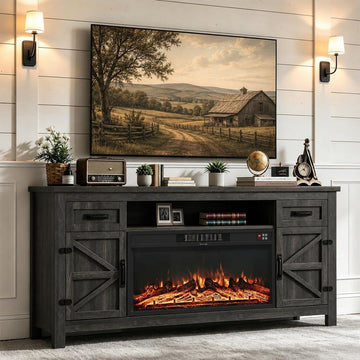 With Barn Door, 70 inch, Gray