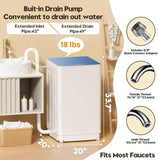 Portable Washer and Dryer Combo Set, 18 lbs Fully Automatic Washing Machine, 1.5CuFt Portable Dryers, Compact Washer