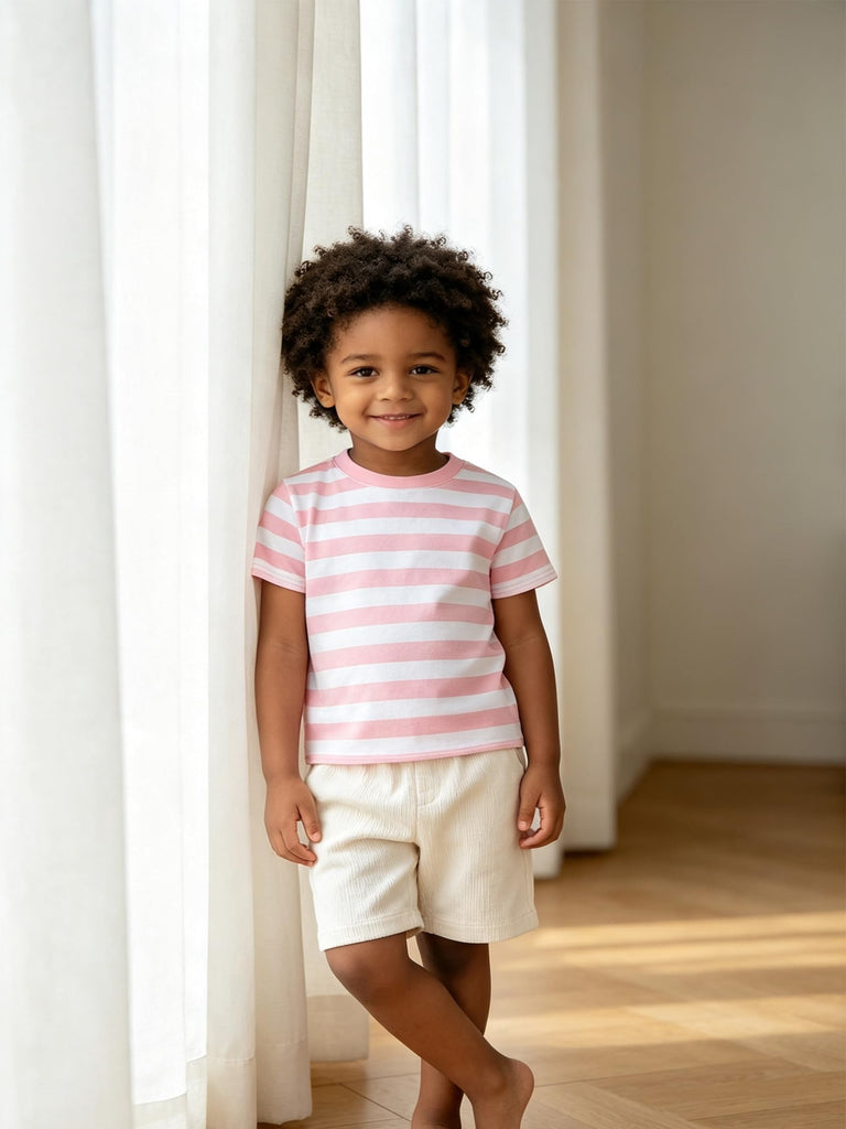 Kid Striped T-Shirt Boys Cotton Tee Basic Top