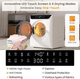 Portable Washer and Dryer Combo Set, 28Lbs Full-Automatic Washing Machine and 2.8 Cu.Ft Portable Clothes Dryer with 10