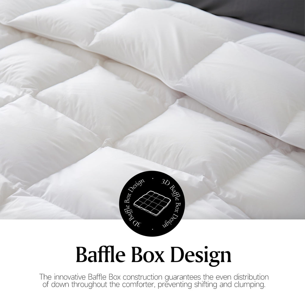 Luxe Goose Feather Down Fiber Comforter - Twin Size Duvet Insert, 100% Cotton Cover All Season Comforter Ultra Soft