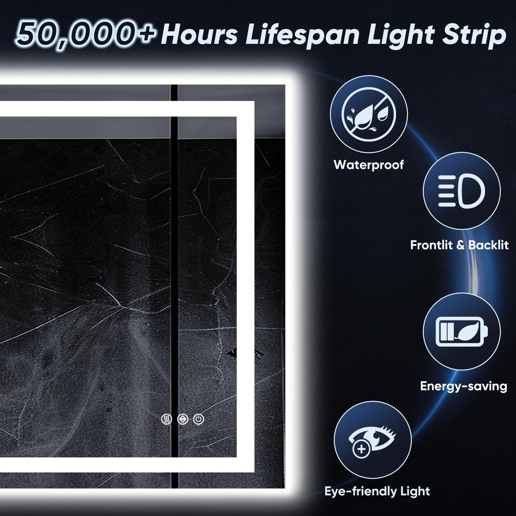 40"x 30" LED Bathroom Mirror with Lights