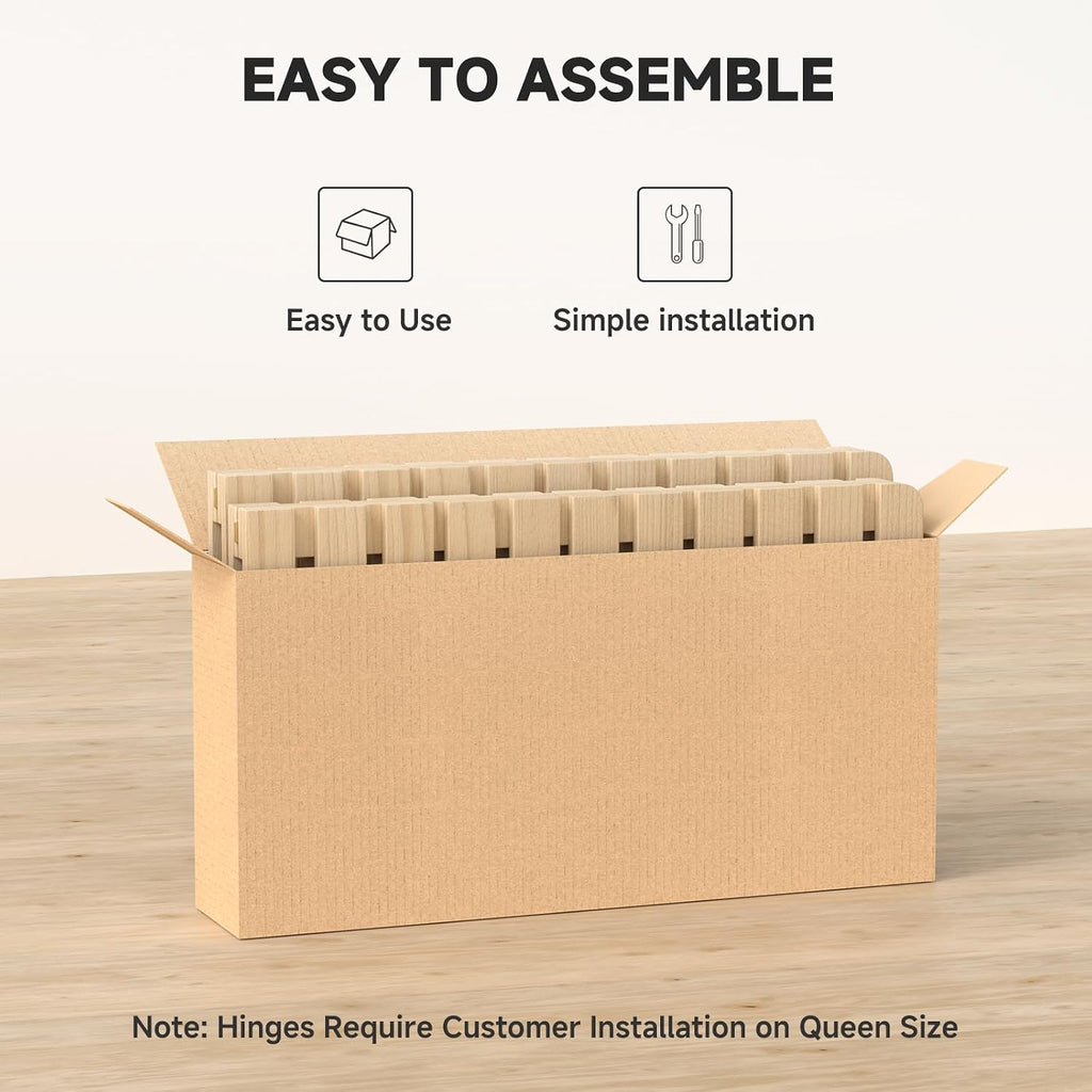 Foldable Floor Bed Frame, Wood Slat Base for Futon Mattress