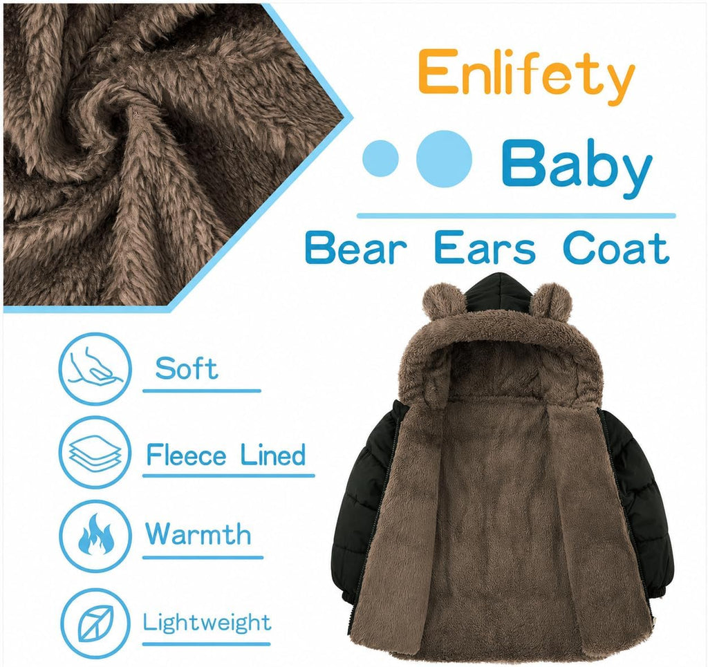 6M- Baby Toddler Winter Coat Boys Girls Puffer Jacket with Hood