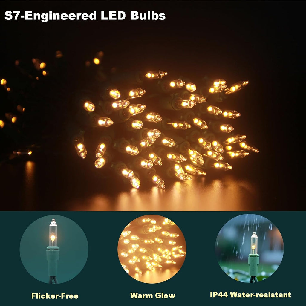 200 LED Christmas String Lights, Warm White 70FT Green Wire Christmas String Lights for Indoor &Outdoor Holiday
