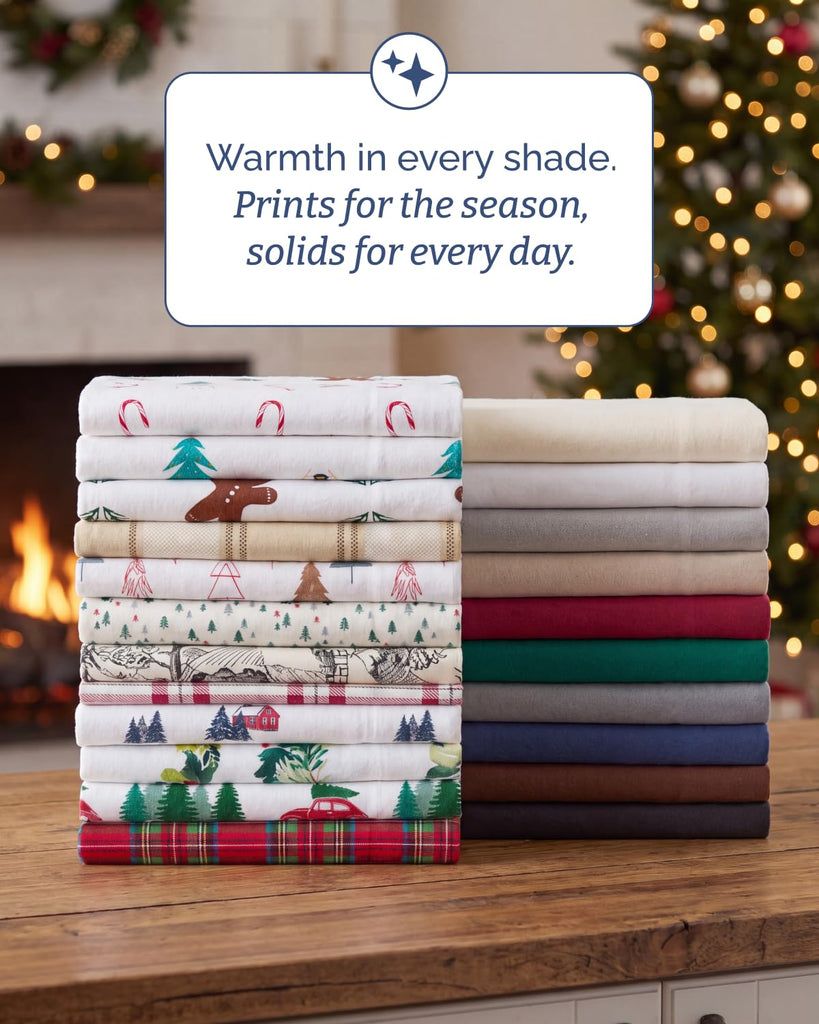 Cotton Flannel Bed Sheet Set - 100% Cotton Flannel Sheets - Cream