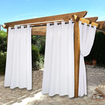 Waterproof Indoor/Outdoor Curtains Thermal Insulated | Sun Blocking Privacy Grommet Blackout Curtains /Porch/Living