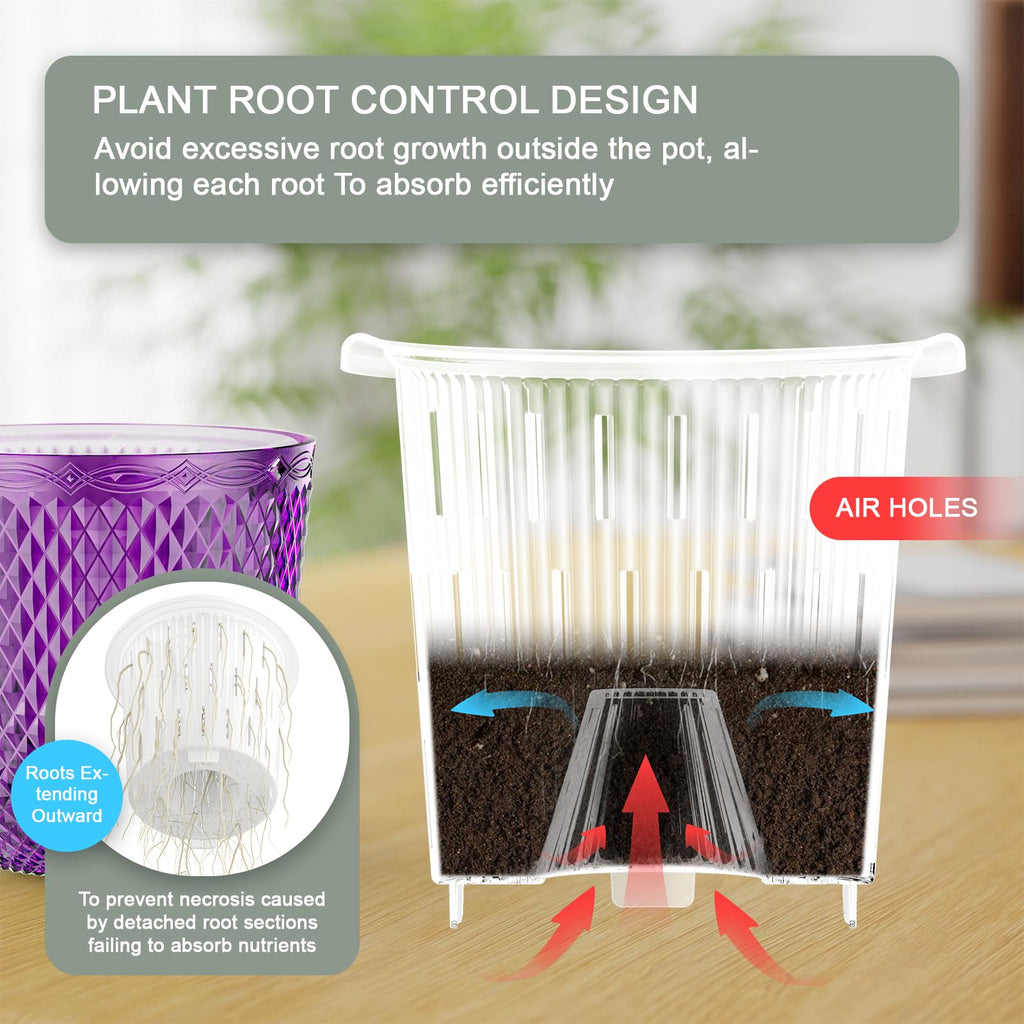 Hanging Planters for Indoor Plants, 2-Pack, 5.7 Inch, Purple