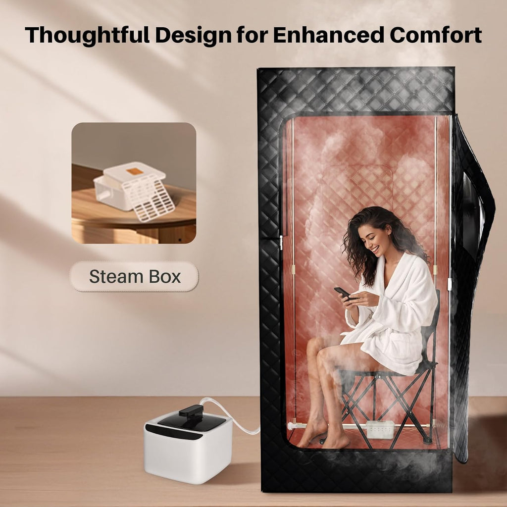 Portable Steam Sauna Tent for Home, Full Size Sauna Box Portable Sauna for Home, 9 Adjustable Heat Levels