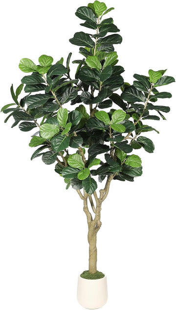 Fiddle Leaf Fig Tree 8ft for Faux Plants Indoor Home Green Decor