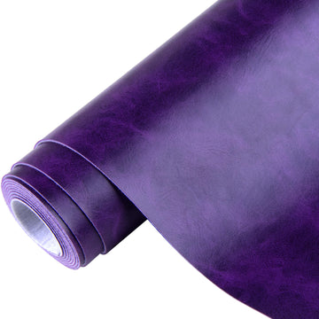 Smooth Solid Purple Faux Leather Sheet Roll 12 "X53 (30cm×135cm), Faux Leather Fabric Very Suitable for Making
