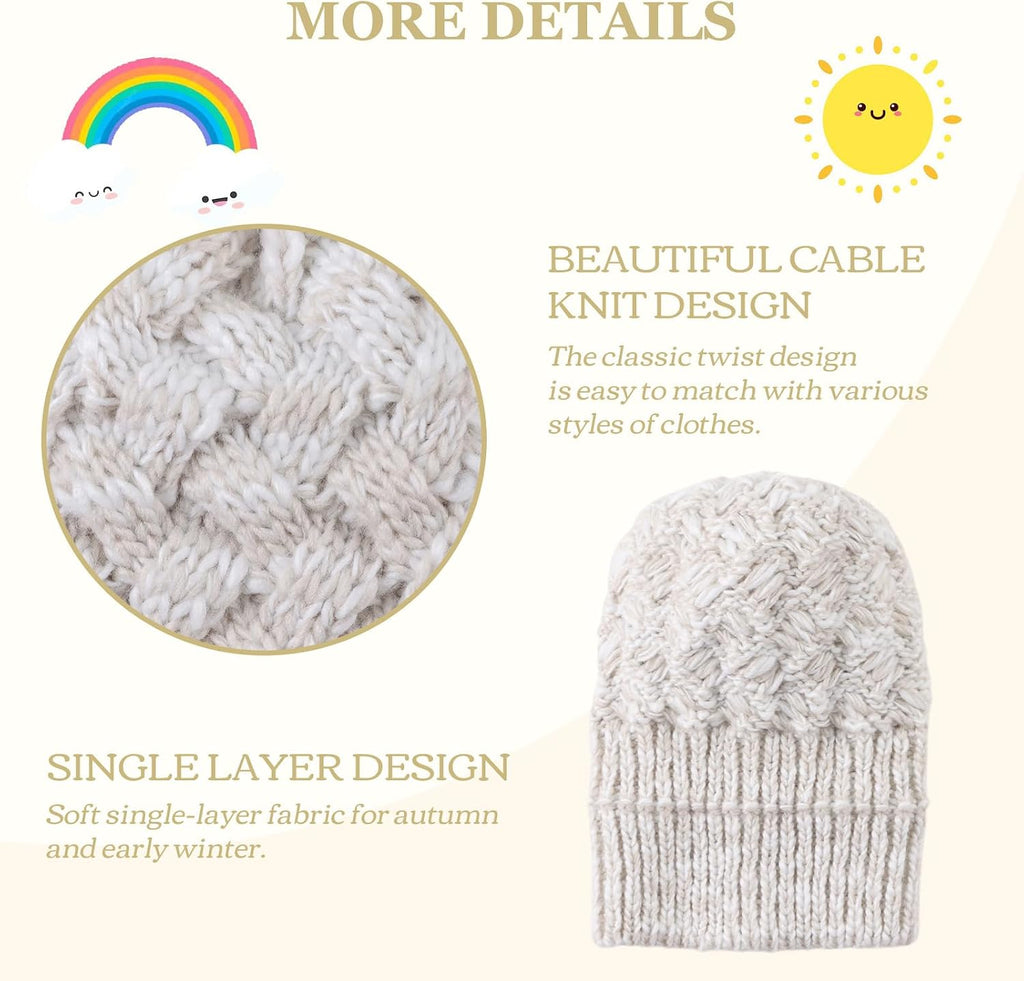 Knit Baby Beanie Toddler Winter Hat with Pompom for Infant Boy Girls