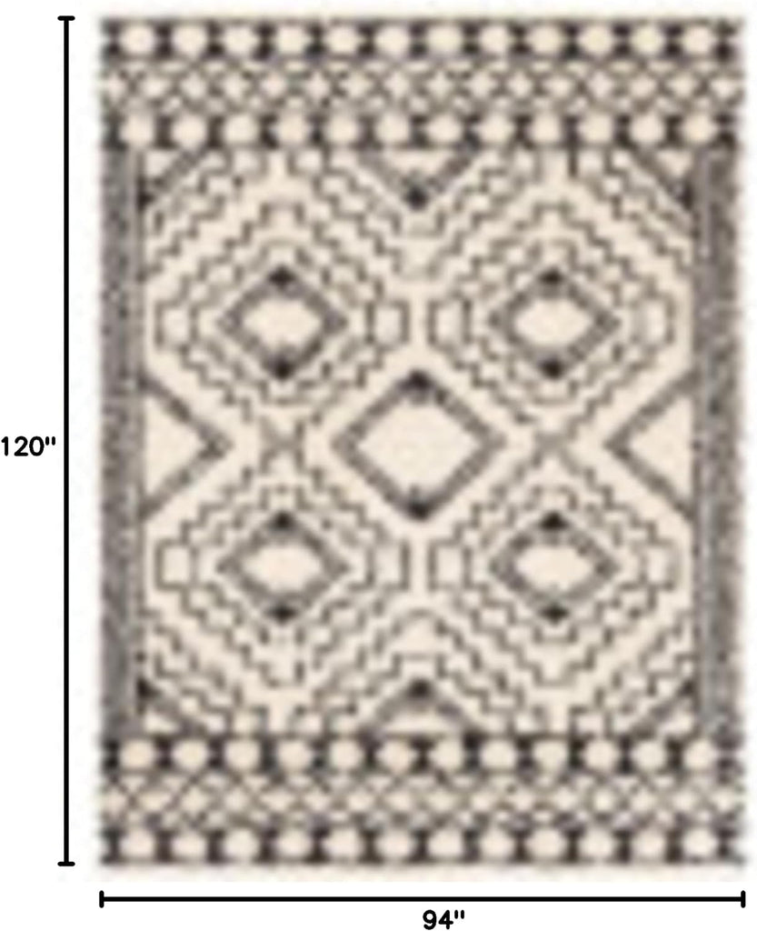 Moroccan Soft Ana Maria Shag Area Rug, Cream/Charcoal