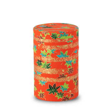 Japanese Tea Canister Tin (Yuzen Washi Paper), 3.5oz Size Made in JAPAN with Includes Inner Lid of Airtight