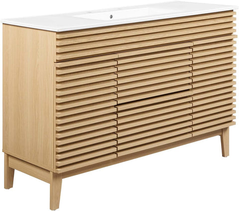 Render 48" Single Bathroom Vanity in Oak White A133-B0BLD14F3W