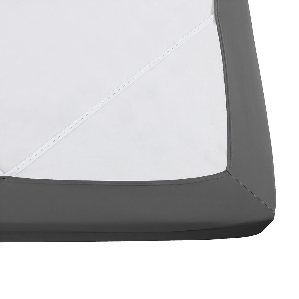 Box Spring Cover - Stretchy and Snug Fit Wrap Around 4 Sides Bed Skirt - Jersey Knit, Sleek Alternative for Bed