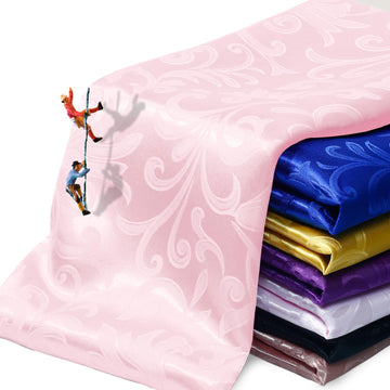 Pink Jacquard Satin Fabric by The Yard, 60 Wide (10 Yard)