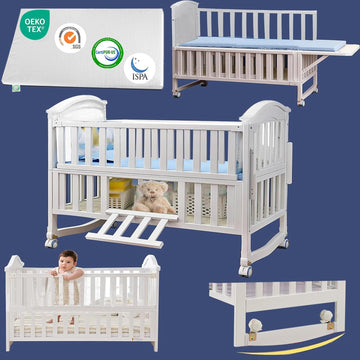 Portable Mini Baby Crib 4 in 1 with Memory Foam Mattress(38"by24") Included, Cunas para Bebes 2026 Convertible Crib 6